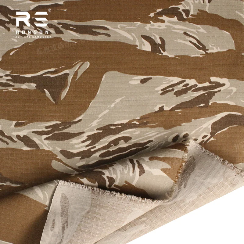 Tela camuflaje táctico tigre del desierto a rayas para uniforme - imagen 5