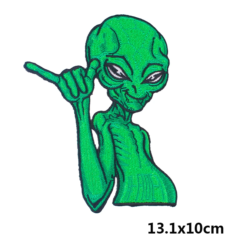 Parche bordado OVNI termoadhesivo alienígena para planchar ropa - imagen 5