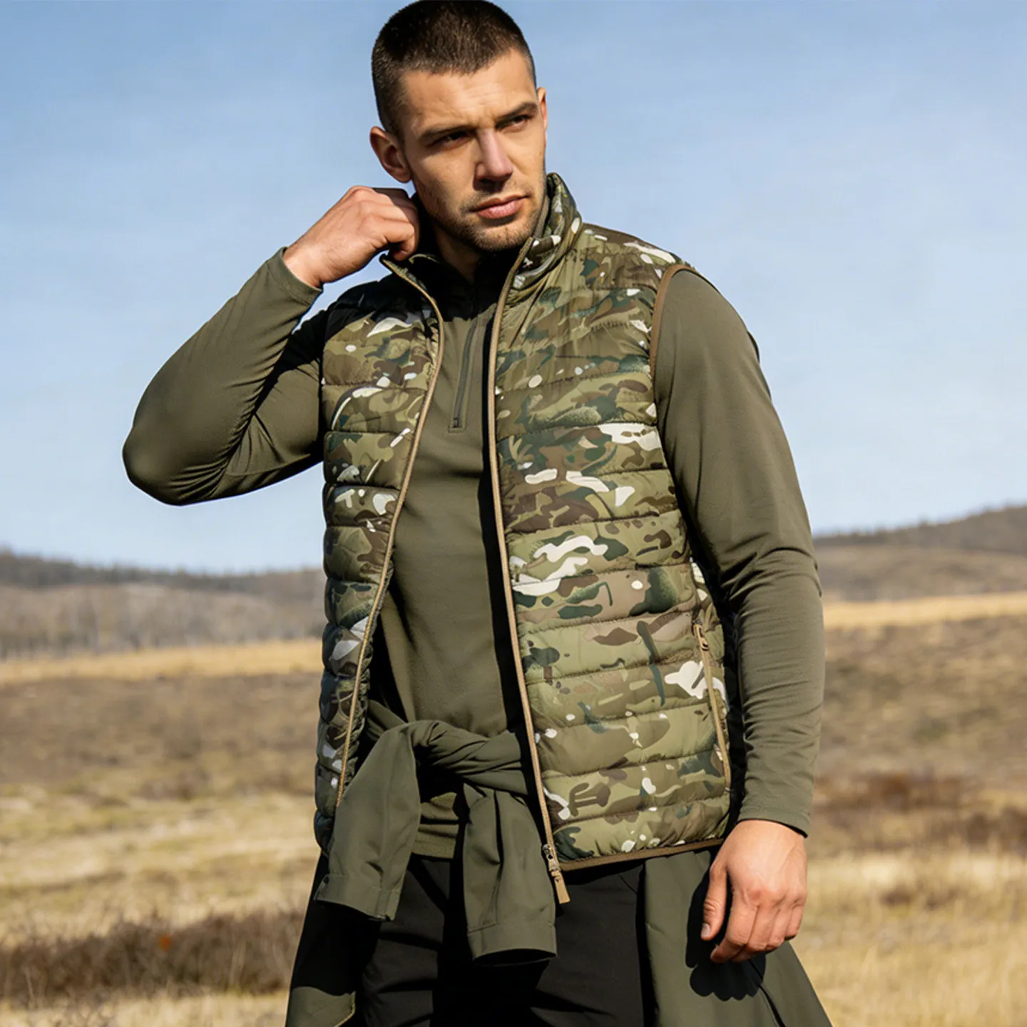 Chaleco táctico sin mangas de algodón cuello alto camuflaje ruso - imagen 5