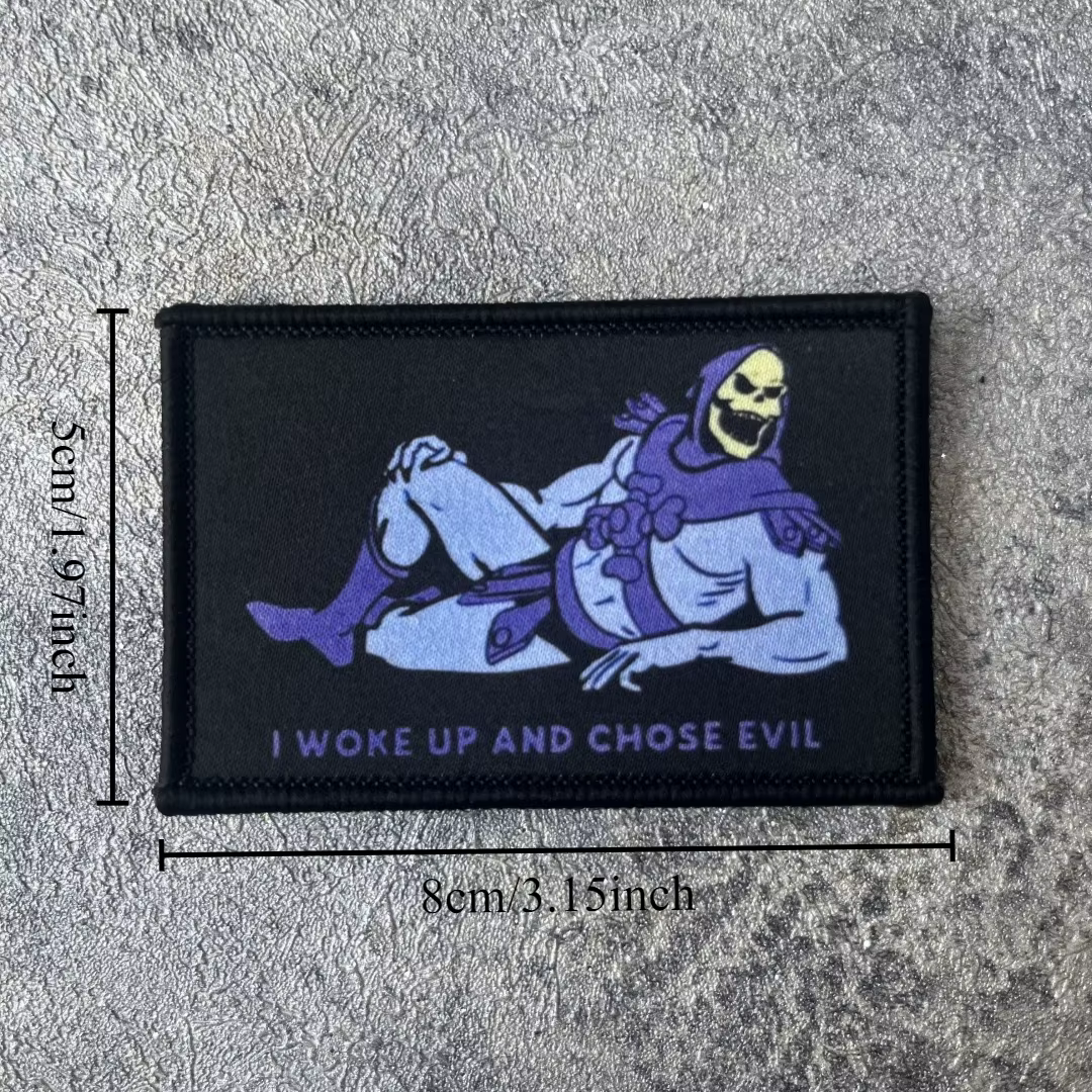 Parche táctico Morale Skeletor visto de frente con detalle de colores