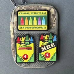 Parche táctico morale con gancho y bucle, diseño crayones impreso