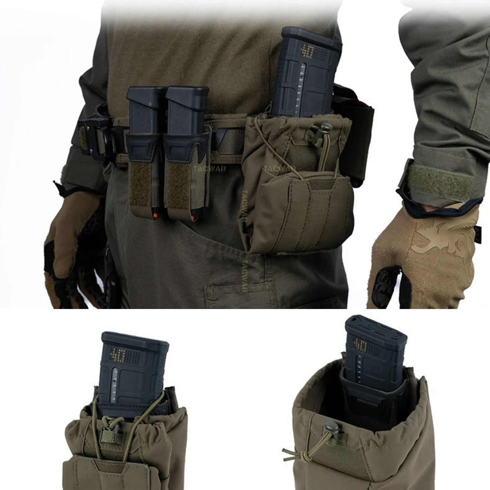 Bolsa de descarga táctica MOLLE plegable para cinturón - imagen 3