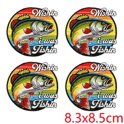 Parches bordados termoadhesivos de pesca con frases divertidas