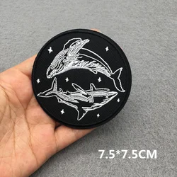Parche táctico calavera punk – Bordado negro para coser o planchar