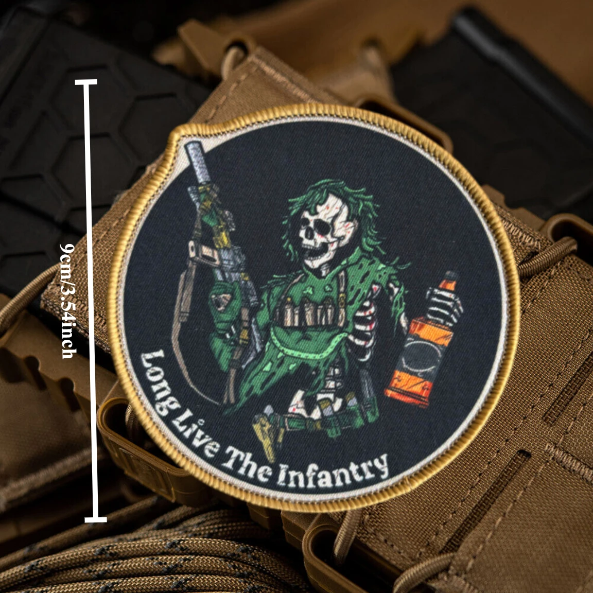 Parche táctico calavera Reaper con velcro para uniforme militar