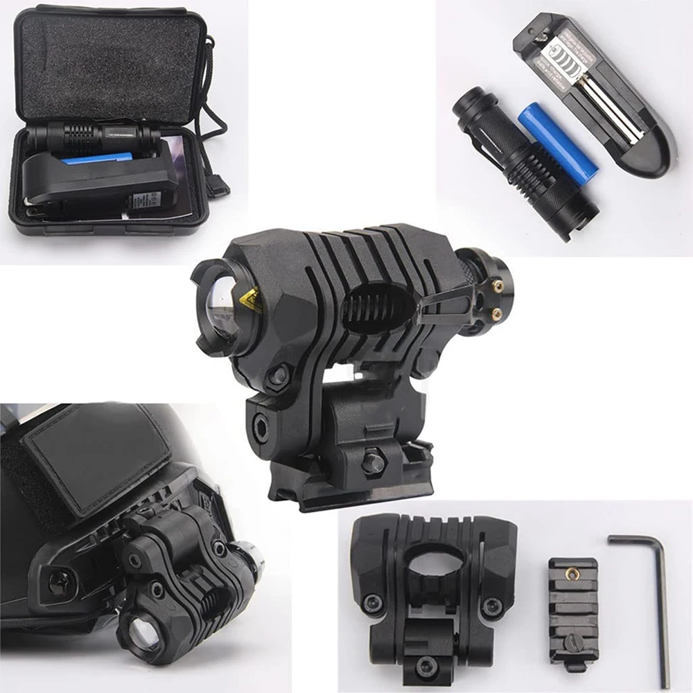 Casco táctico Airsoft NVG con auriculares, funda y linterna
