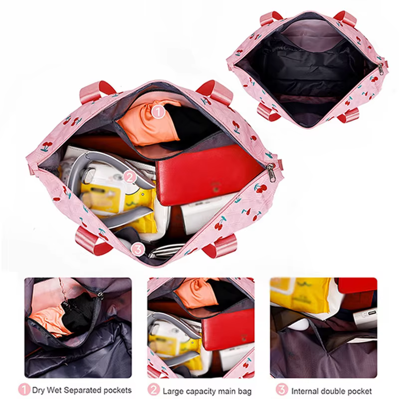 Bolsa nailon fresa cereza mujer – Camping senderismo gimnasio yoga - imagen 3