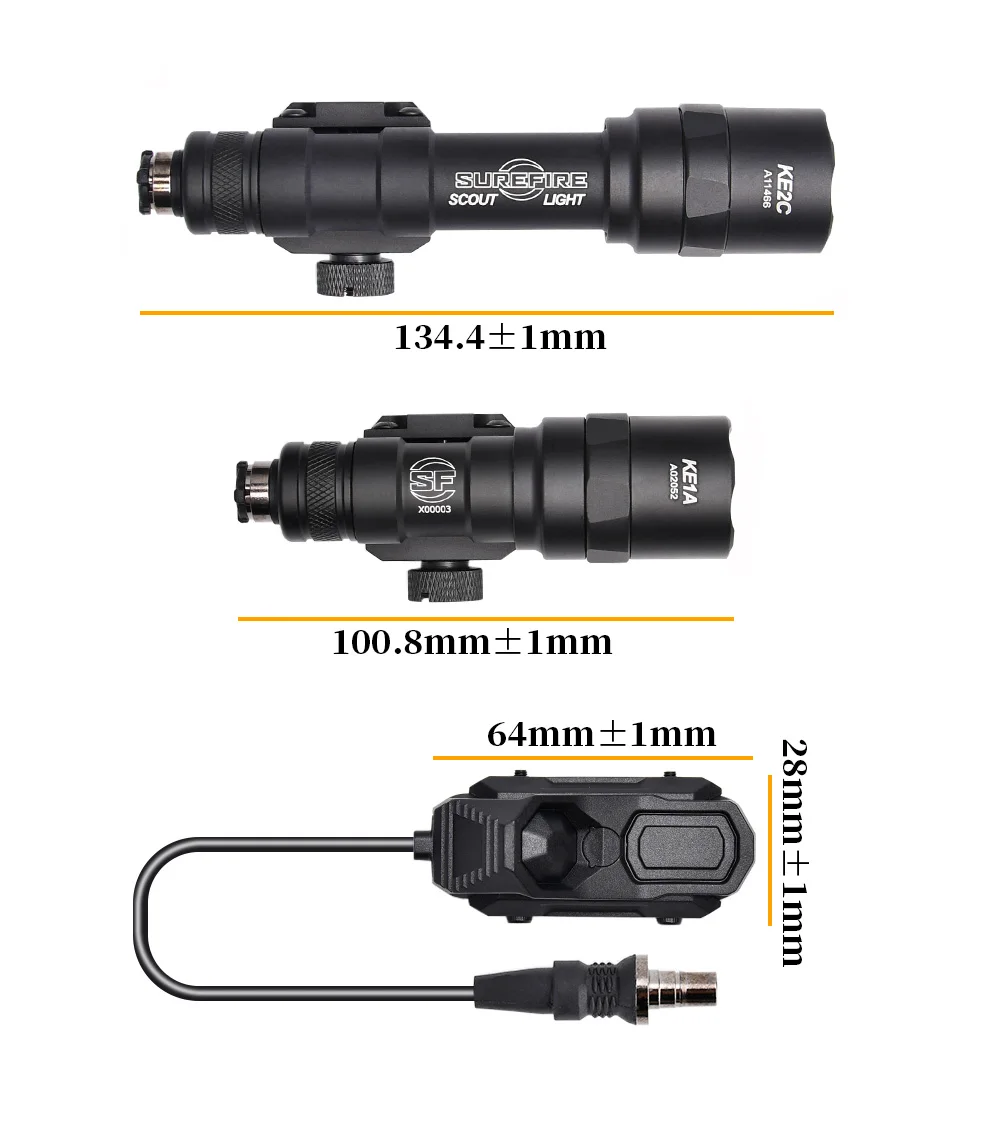 Linterna táctica WADSN con interruptor remoto AXON