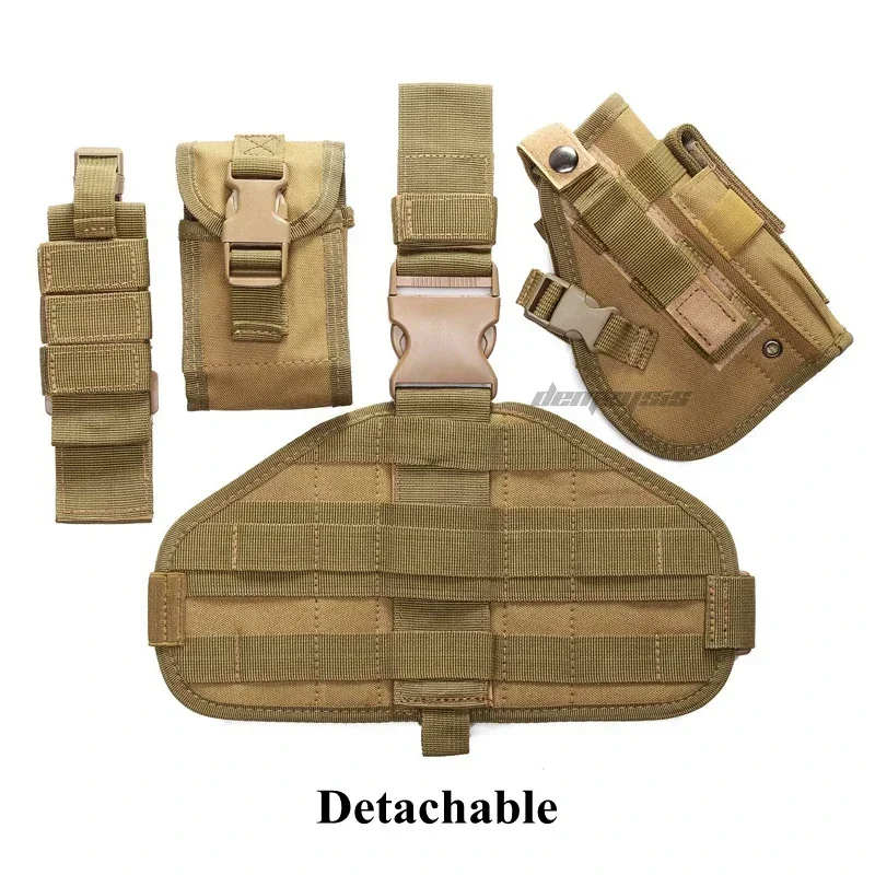 Pistolera táctica MOLLE ajustable para muslo de pierna - imagen 5