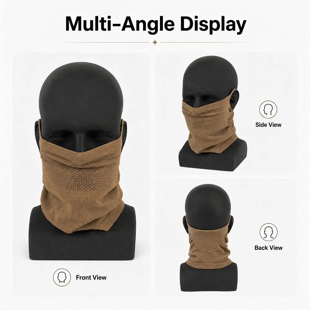 Máscara táctica malla acero transpirable para protección cuello