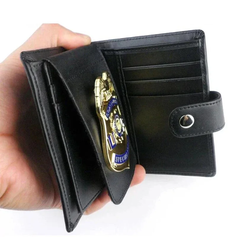 Cartera de cuero negro Policía de EE. UU. portadocumentos ID - imagen 3