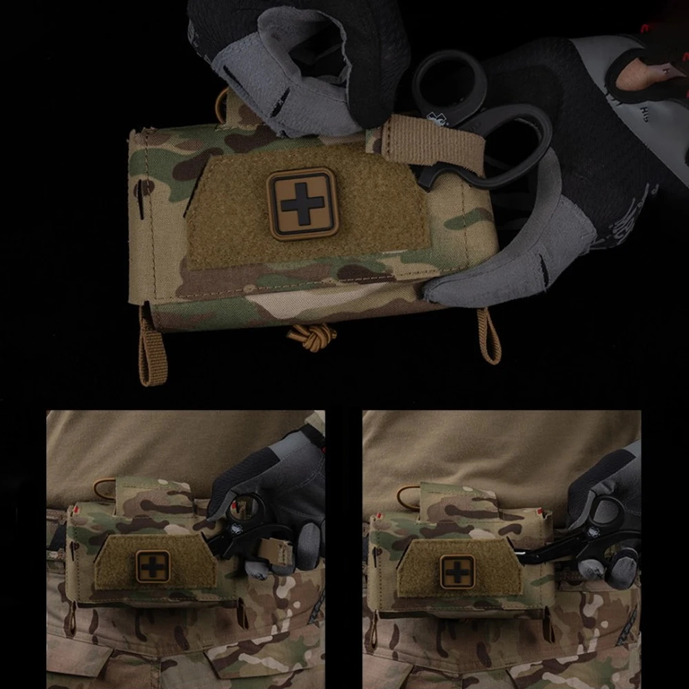 Detalle del sistema MOLLE y costuras de la bolsa