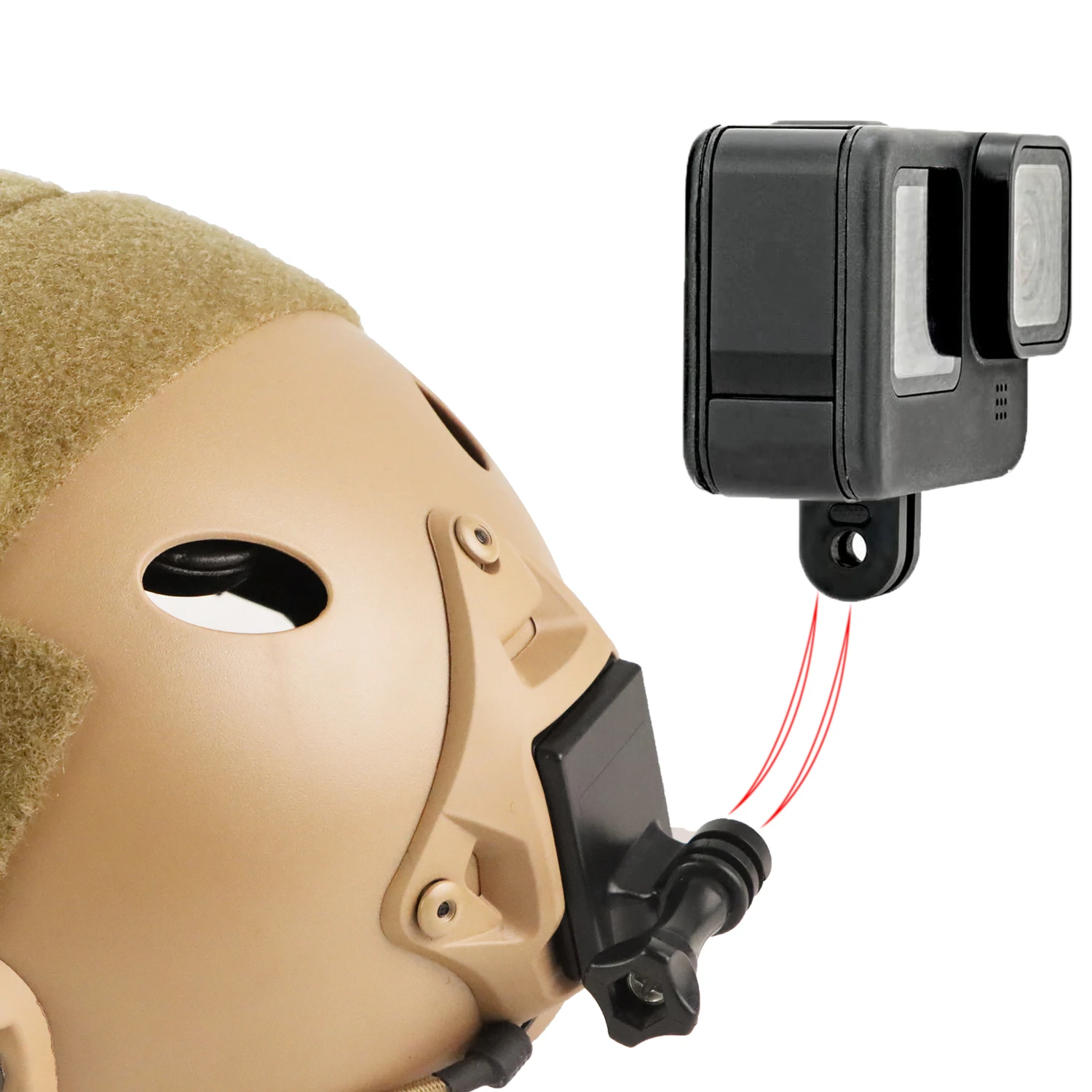 Adaptador casco táctico BOOIU para FAST/MICH/NVG, soporte GoPro Hero - imagen 3