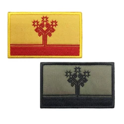 Parche bordado bandera Chuvash con Velcro para brazo militar