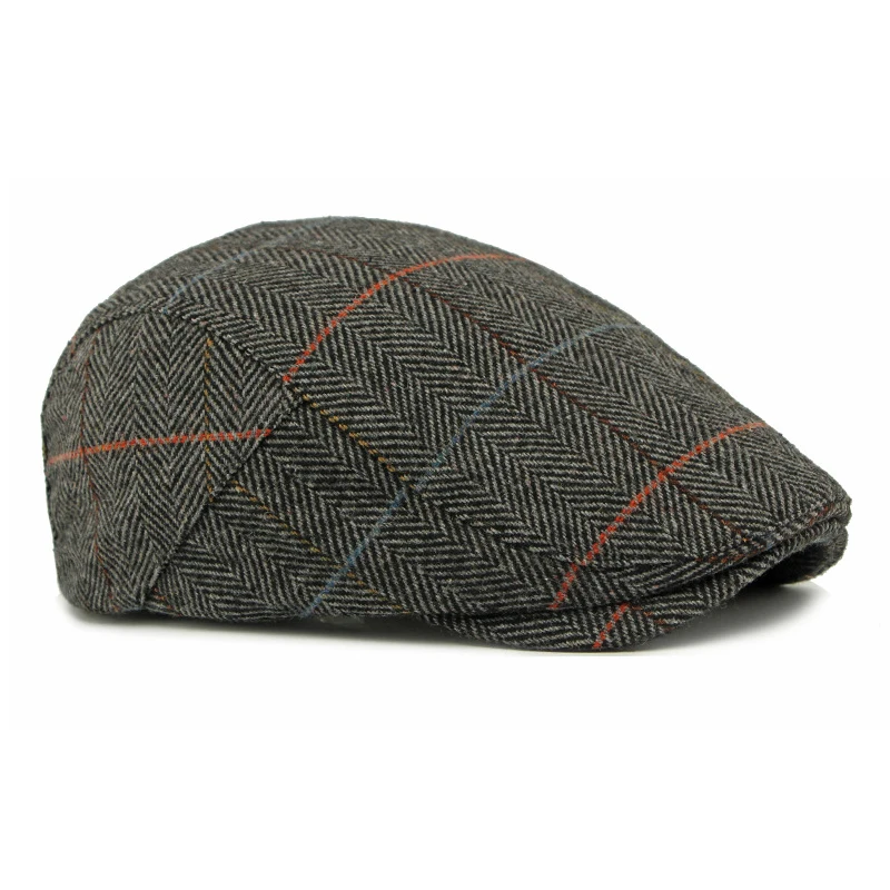 Gorra inglesa de tweed en espiga para hombre y mujer - imagen 2
