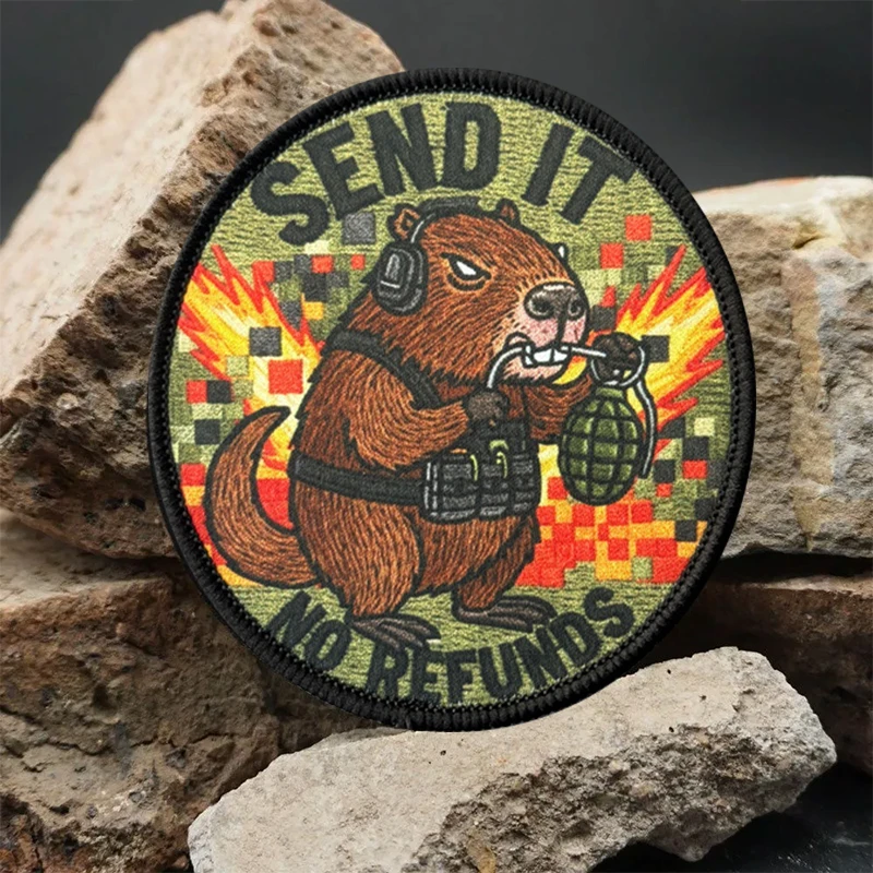 Parche táctico Beaver emblema moral con velcro para mochila - imagen 2