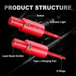 Cartucho de entrenamiento láser recargable USB con punto rojo