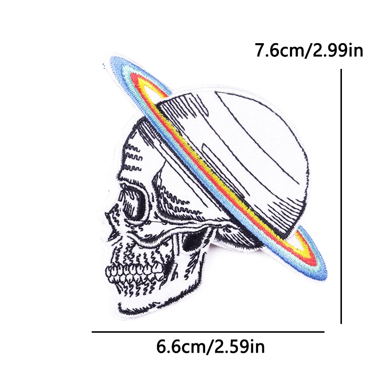 Parche termoadhesivo calavera gótica con rosa y bola de cristal - imagen 3