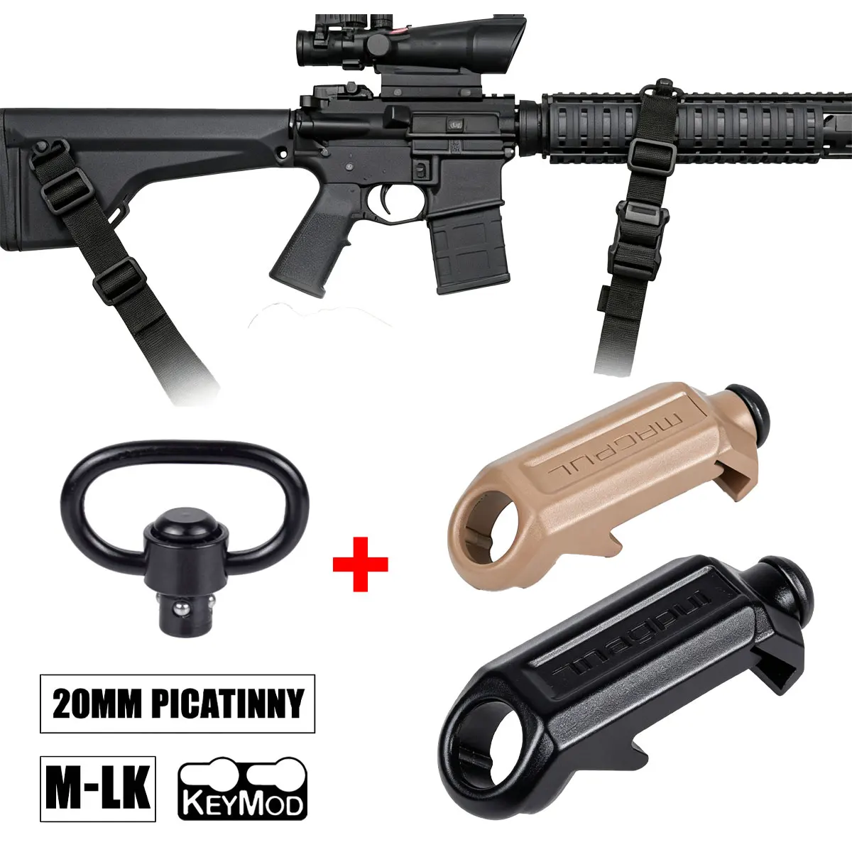 Anillo Montaje Correa Táctico RSA GBB QD – Compatible Picatinny Mlok - imagen 2