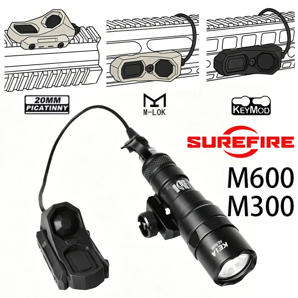 SureFire M300 M600 Linterna táctica con interruptor presión Picatinny - imagen 4