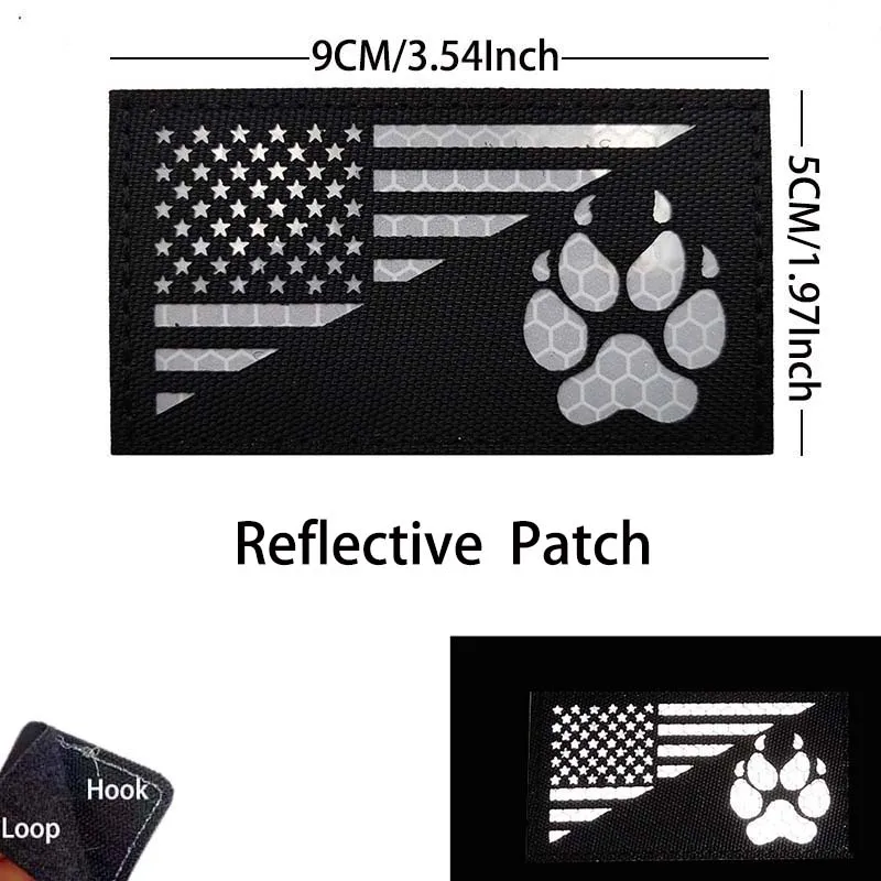 Parche táctico reflectante pata de perro para chaleco o mochila - imagen 4