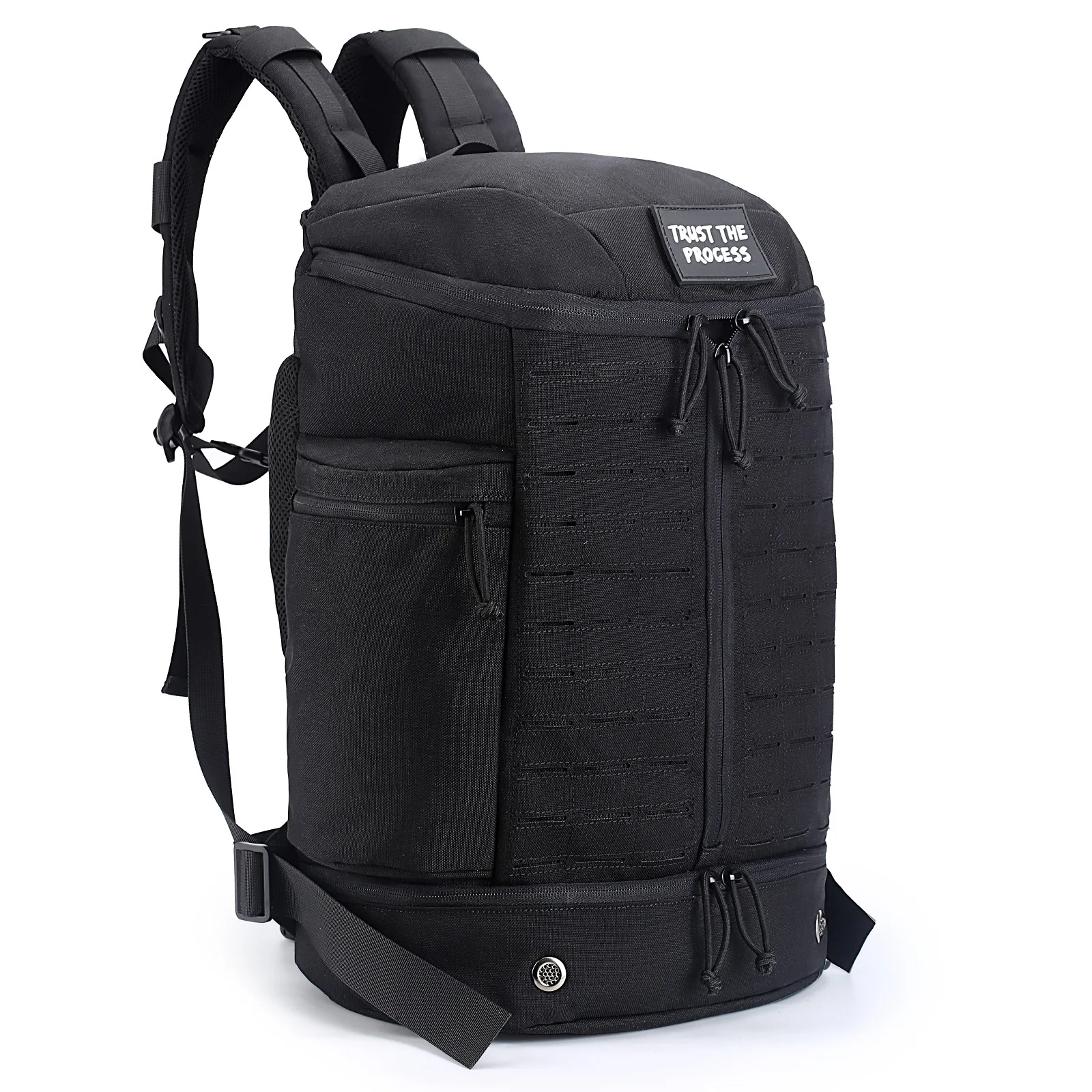 Mochila táctica de asalto pequeña negra con correas exteriores - imagen 4
