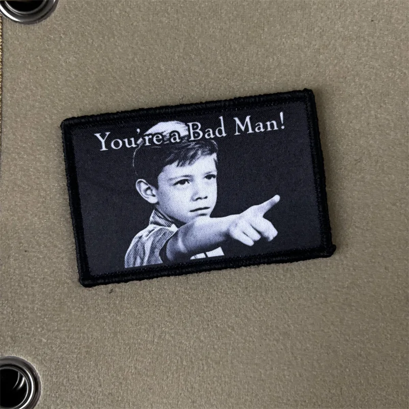 Parche táctico de moral con velcro «Eres un mal hombre» - imagen 5