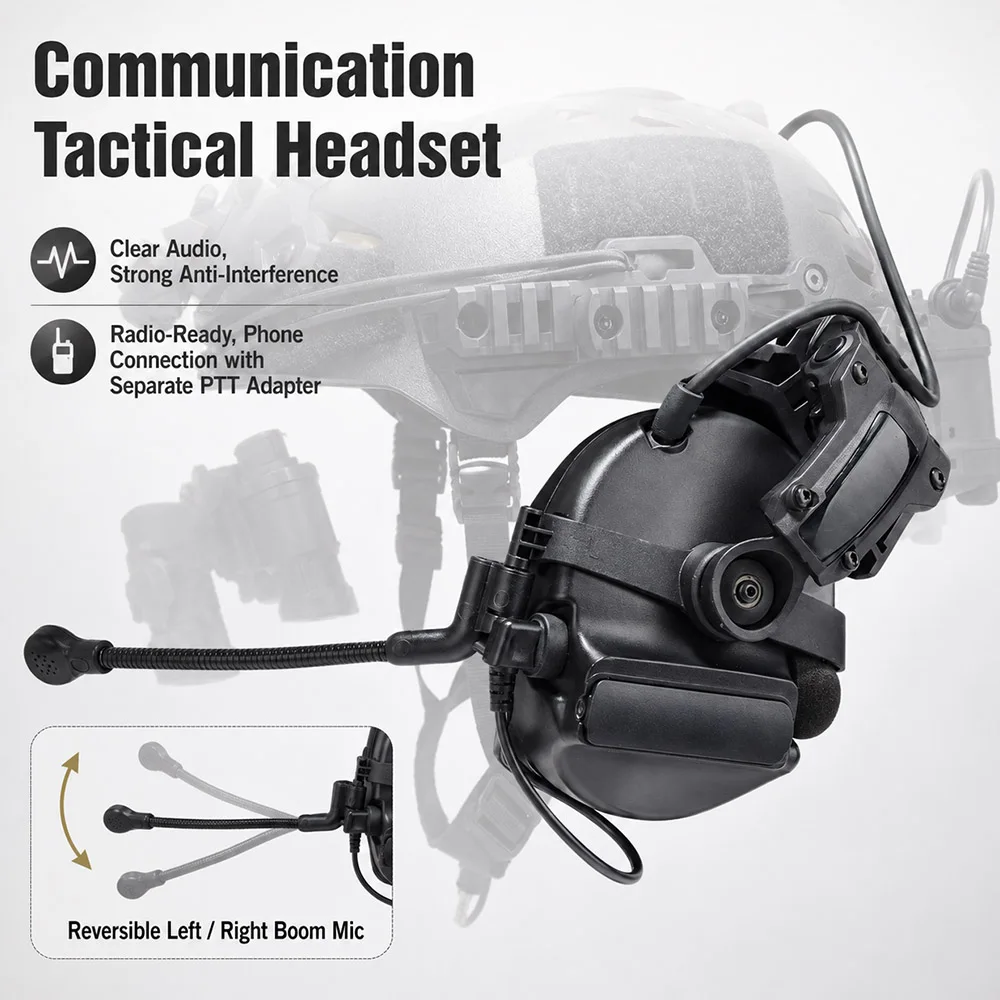 Casco táctico para airsoft con soporte NVG, auriculares y luz señalizadora