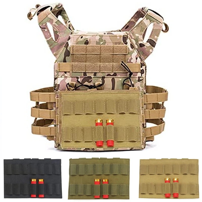 Porta cartuchos táctico para escopeta, panel MOLLE y Chemlight