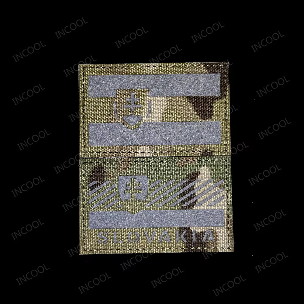 Brazalete táctico reflectante IR Eslovaquia – Parche bordado militar - imagen 5