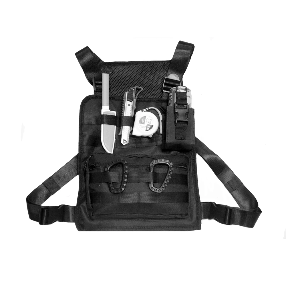 TAK YIYING Chaleco Táctico Militar Nylon MOLLE Bolsa de Pecho Negra - imagen 5