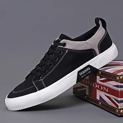 Zapatos de lona hombre con cordones transpirables ligeros suela suave