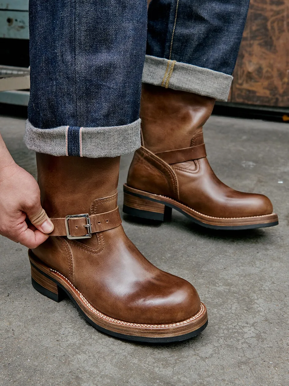 KOWM Botas de trekking de cuero marrones para hombre, Goodyear - imagen 2