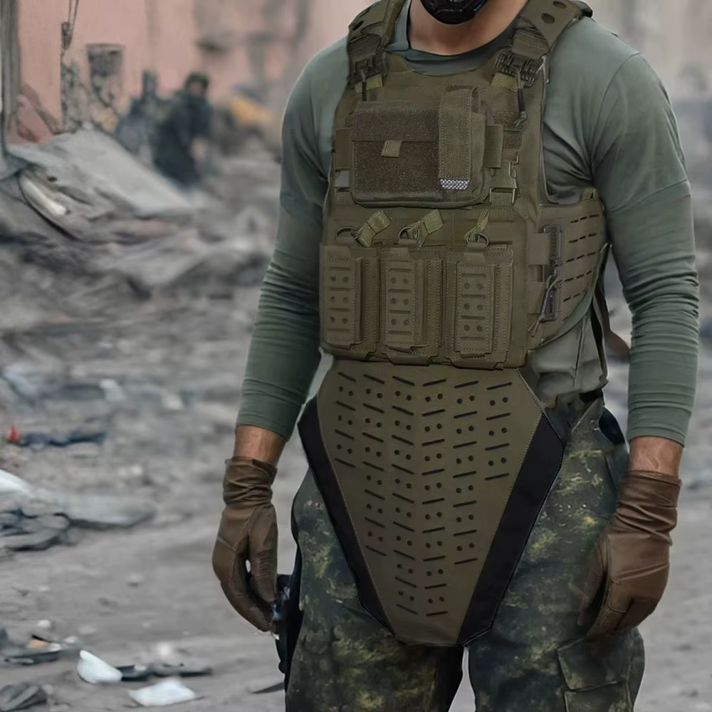 Protector de entrepierna táctico MOLLE cortado a láser para chaleco - imagen 2