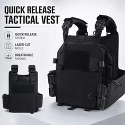 Chaleco táctico liberación rápida MOLLE – Modular para airsoft y caza