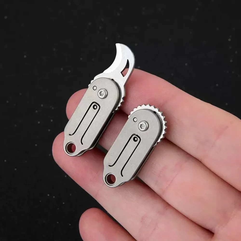Mini cuchillo EDC de acero y latón para exteriores, camping y defensa - imagen 4
