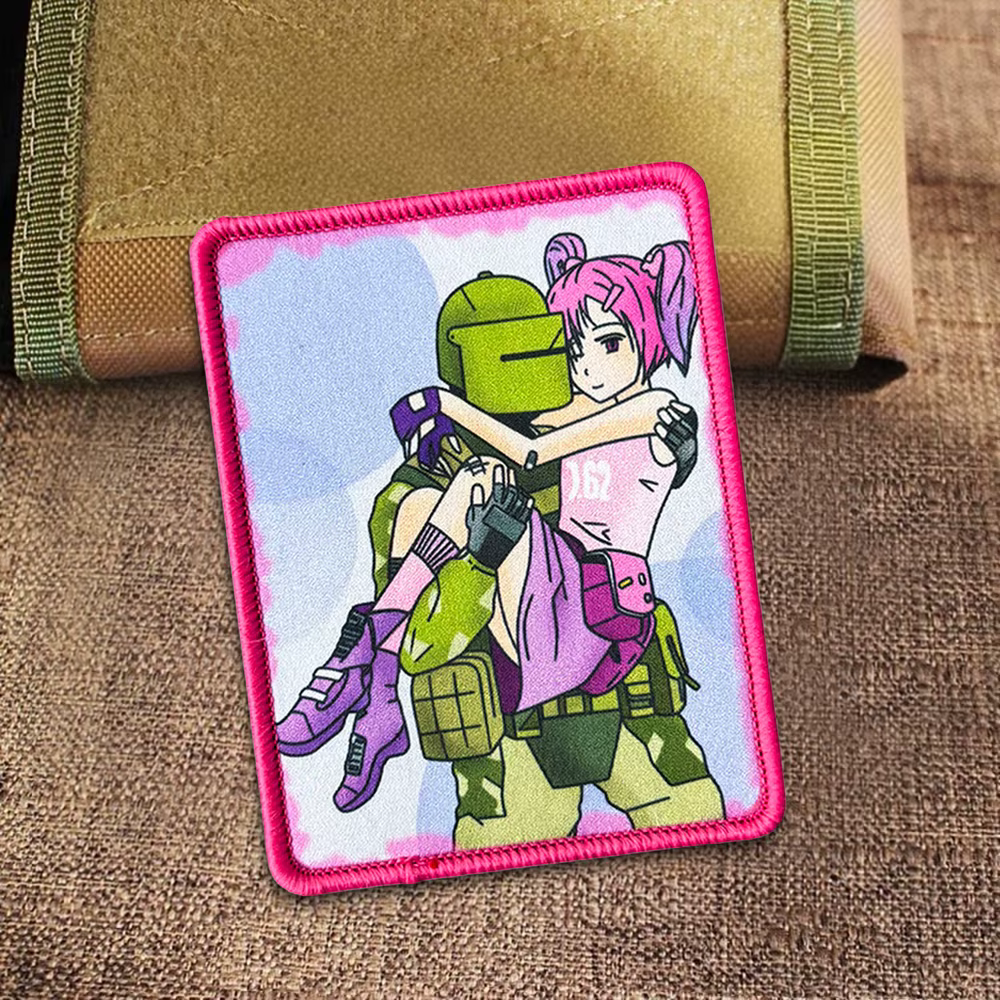 Parche táctico velcro estilo anime chica soldado de moral para mochila - imagen 2