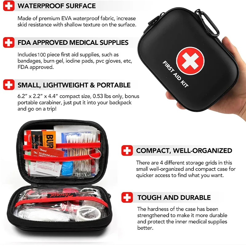 Botiquín primeros auxilios portátil bolsa médica PU para exteriores - imagen 5