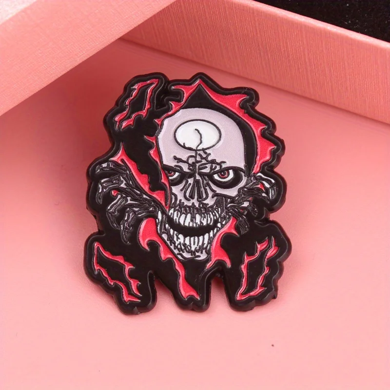 Hellfire Revenant pin calavera pulsante con venas carmesí - imagen 4