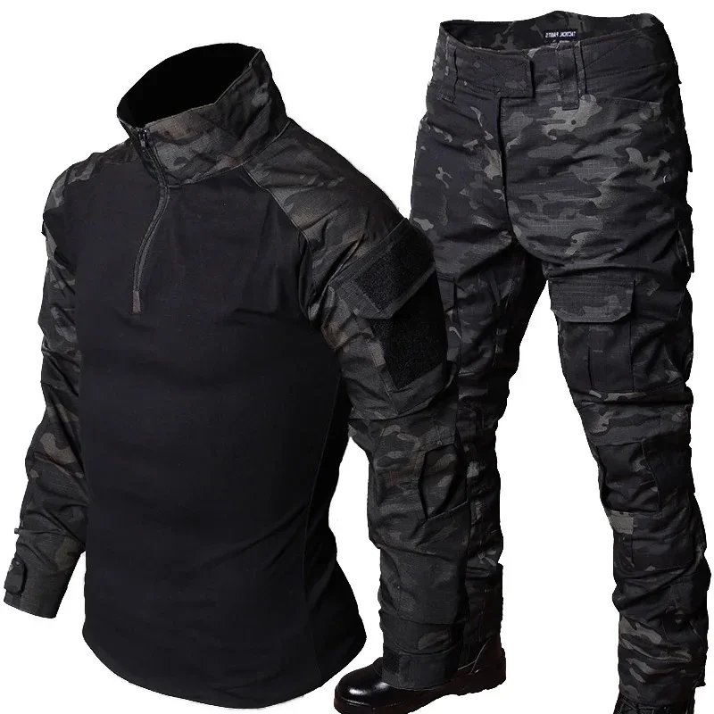 CP Uniforme táctico negro: camisa manga larga y pantalón cargo - imagen 2