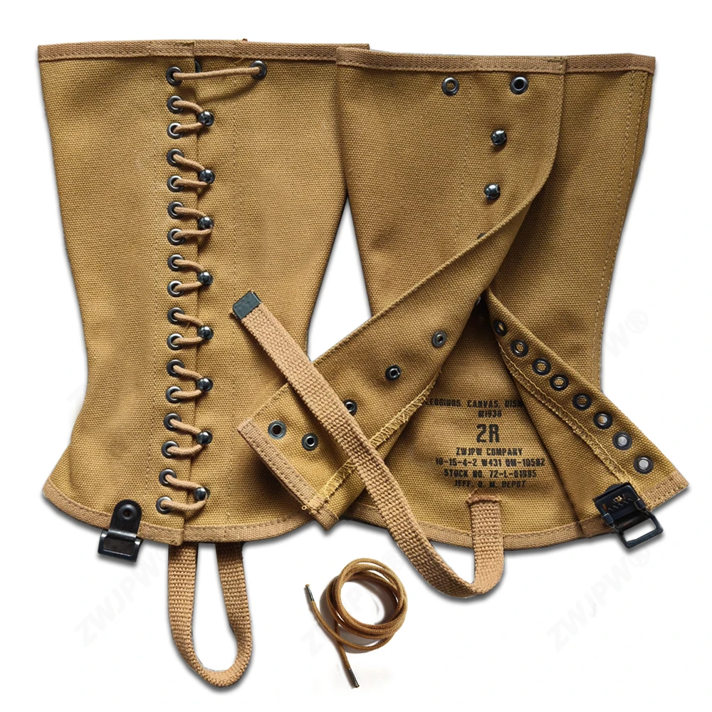 Polainas tácticas de lona estilo EE. UU. M1938 para entrenamiento al aire libre