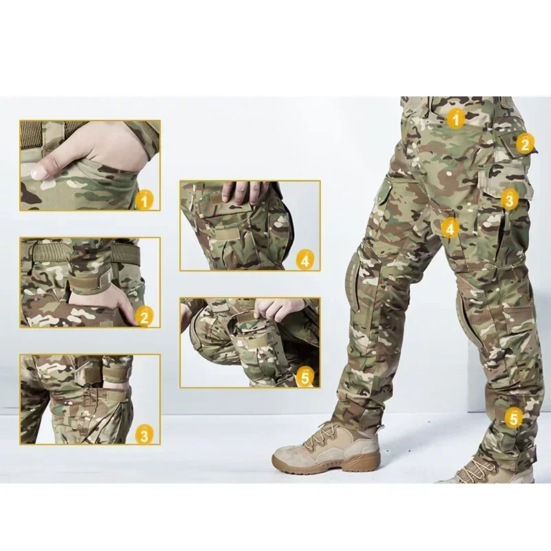 Traje táctico impermeable hombre con camisa y pantalón cargo - imagen 4