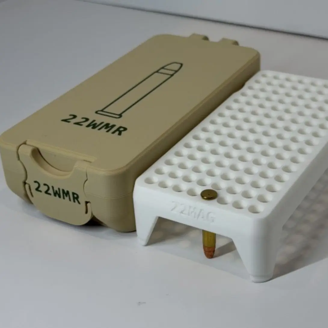 Caja de munición .22WMR impresa en 3D para almacenamiento compacto