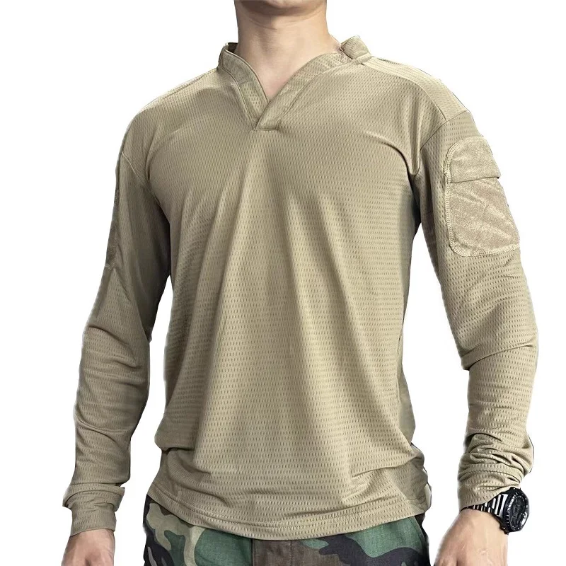 Camiseta táctica manga larga secado rápido RG verde transpirable - imagen 3