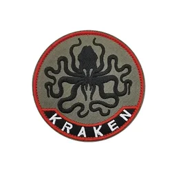 Kraken Parche Táctico MOLLE Bordado Gancho – Diseño Marino