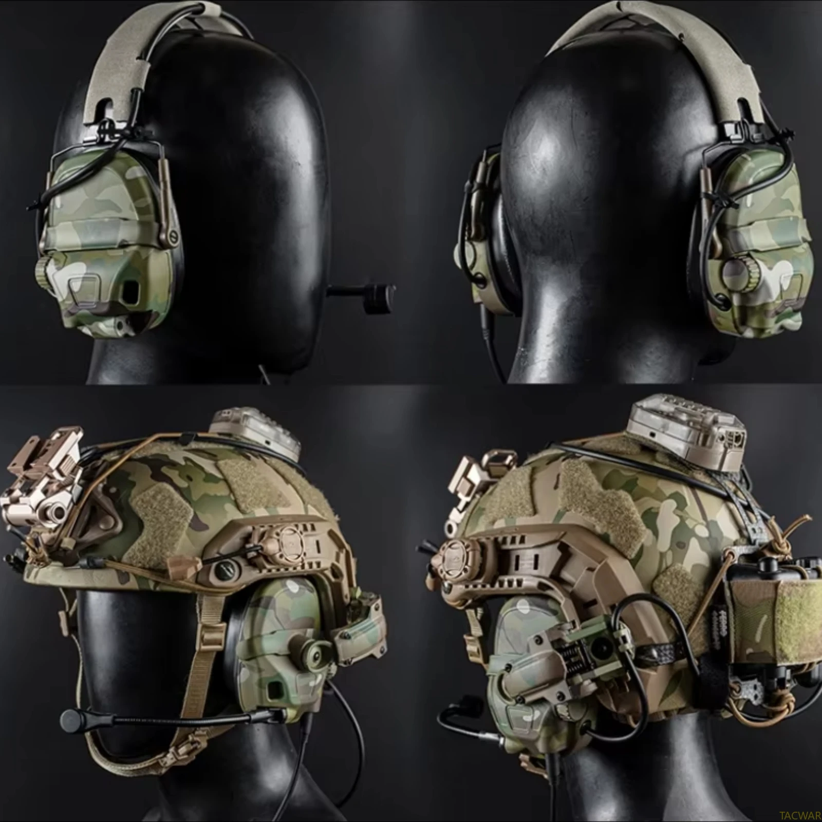 Auriculares tácticos TH6 con reducción de ruido y adaptador casco - imagen 3