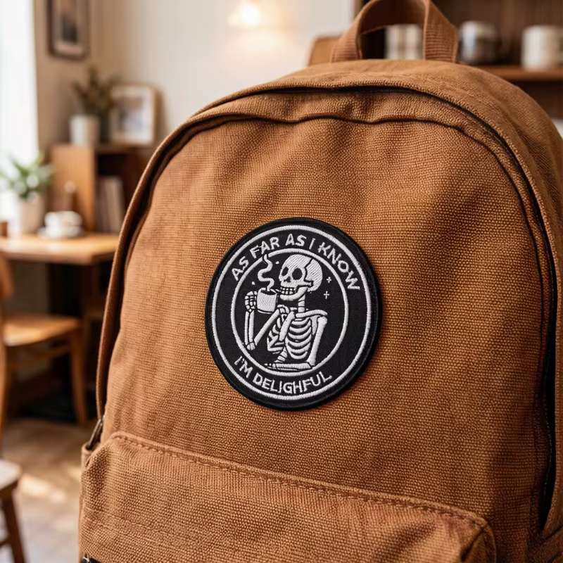 Parche bordado calavera esqueleto amante del café para chaquetas - imagen 4