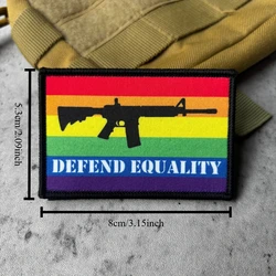 Parche táctico bandera arcoíris igualdad – Insignia moral con sistema Velcro