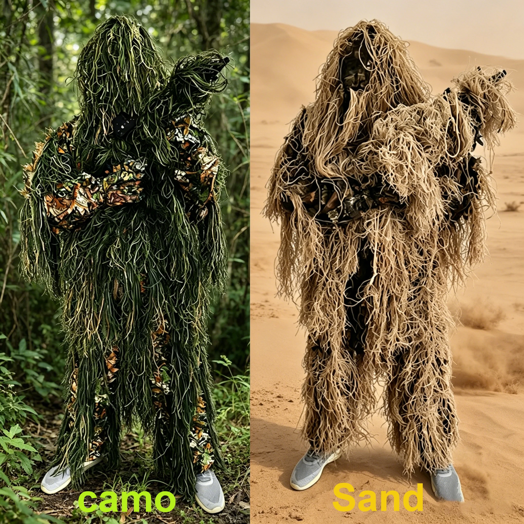 Traje ghillie Geely 3D Bionic Leaf/Sand para caza, patrón hojas - imagen 5