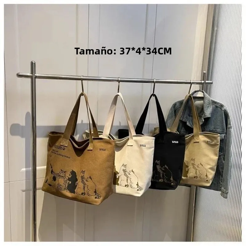 Bolsa táctica de lona gran capacidad bandolera para mujer - imagen 3